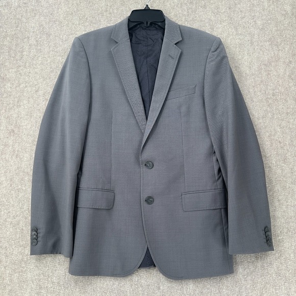 HUGO‎ Boss sport coat blazer jacket 36R Gray 100% virgin wool Houndstooth
